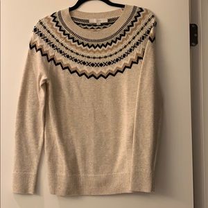 NWT Loft tan sweater with gold and black neckline